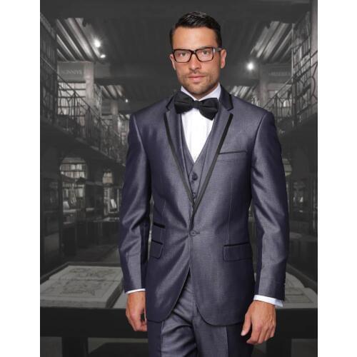 2018 New Arrival Navy Blue men wedding suits Cheap Jacket+Pants+Tie+Vest mens tuxedos Groom Suits Best men suits