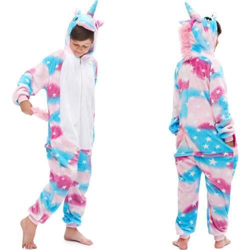 Boys Kigurumi Pijamas Kids One Piece Jumpsuits Children Nightie Wears Overall Kids Unicorno Sleepwear Pajamas