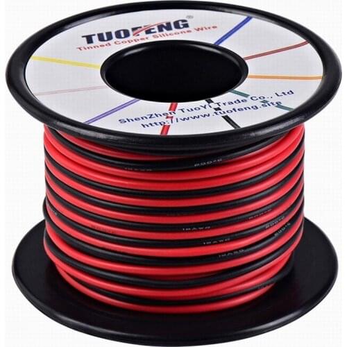 16 awg Wire,66 feet silicone wire Soft an copper wire High temperature resistance 2 separated wires 33 ft Black and 33 ft Red