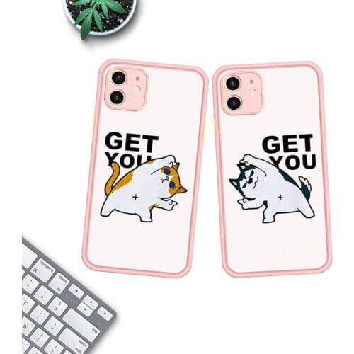 JAMULAR Cute Funny Animals Phone Case for iPhone 11 Pro X XS XR Max 7 8 6 6S Plus SE2020 Transparent Matte Hard Shell Back Cover