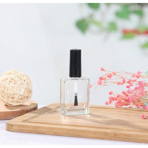 10ml Empty Glass Nail Polish Square Bottle Glue Gel Crystal Nail Art Packaging Cosmetic Containers LX8846