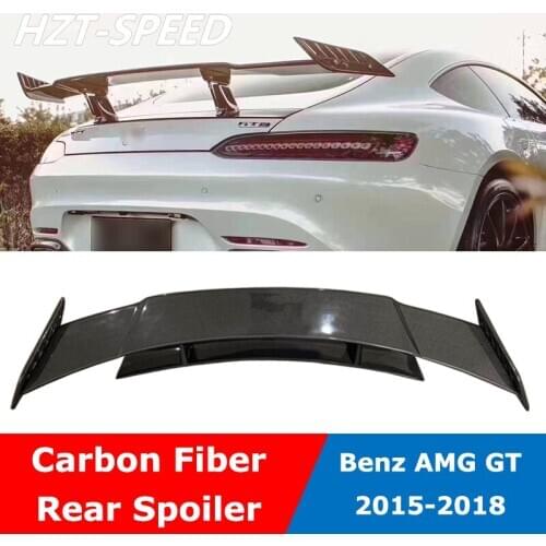 R Type Double Layer Carbon Fiber Back Trunk Wing Rear Spoiler For Benz AMG GT Coupe Modify 2015-2018
