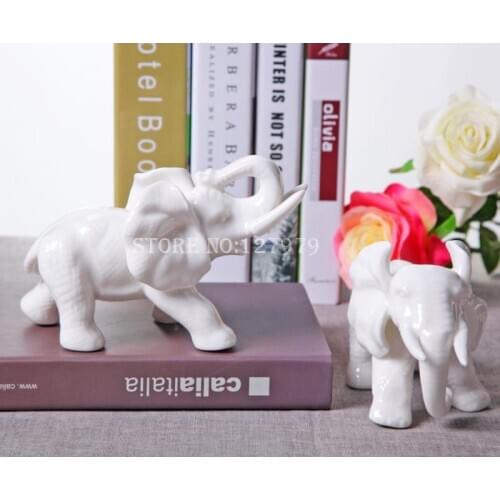 On sale! Home decor ceramic crafts elephant statue Couple of elephants lovers gift decoration adornment