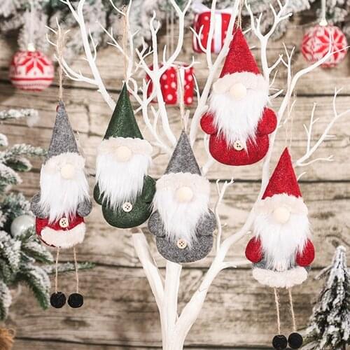 Christmas Faceless Doll Xmas Tree Hanging Ornament Doll Decoration For Home Navidad Pendant Gifts Navidad Drop Ornaments