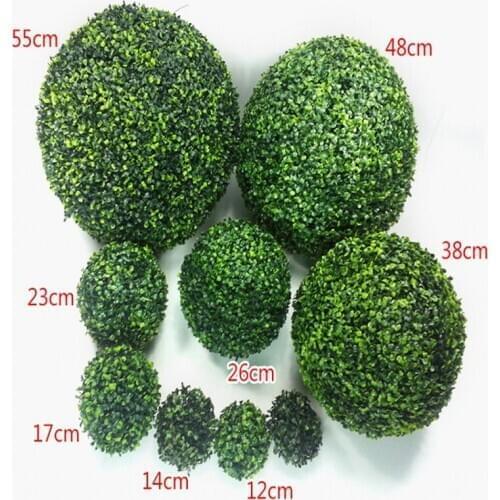 Green Grass Ball Plastic Plant Ornament Hanging Ball Party Decoration Garden Decor Wedding Decoration Artificial Flowers ball