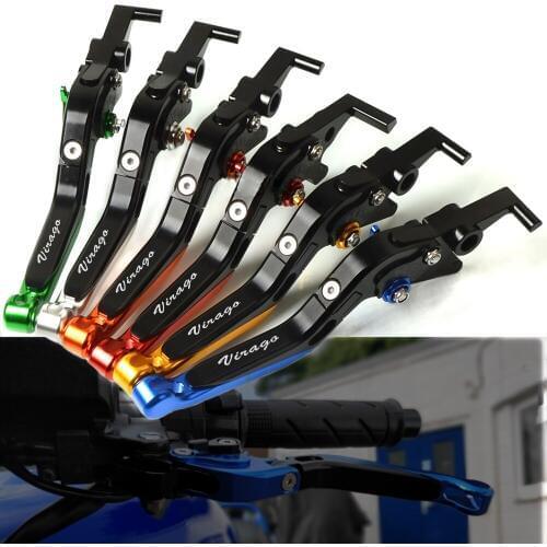 High Quality Aluminum Motorbike Accessories Motorcycle Handlebar Grips Adjustable Folding Brake Clutch Levers For YAMAHA Virago