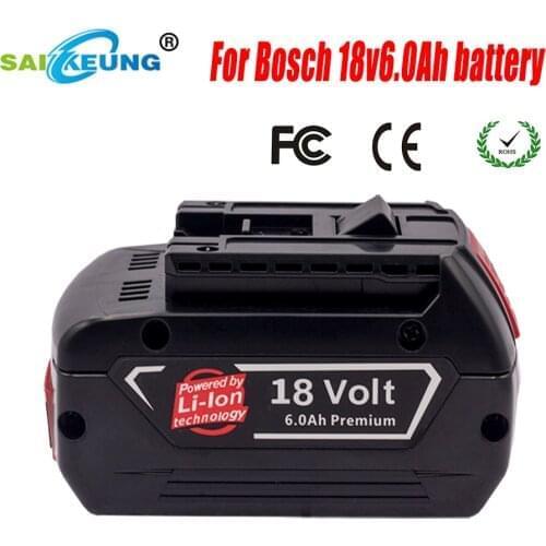 Replace Bosch 18V Battery, Suitable For Bosch Power Tools. 18V 6000mAh battery Compatible with BAT609G BAT610G BAT618G+ Charger