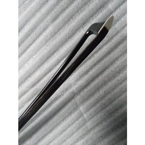 1 PC Black Carbon Fiber Violin bow 4/4 Black hair Ebony Frog with abalone eyes