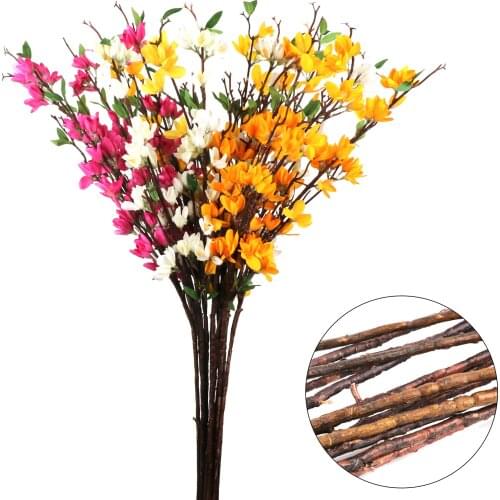 Yellow Flowers Home Decoration Photo Props Gift Beautiful 1 PCS Plastic Landing Artificial Indoor 95cm Winter Jasmine