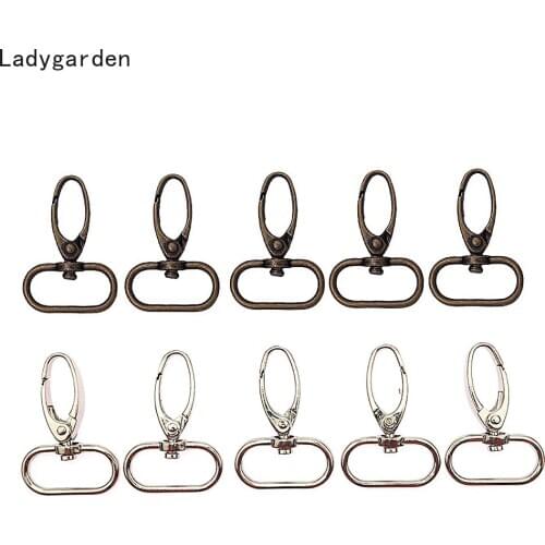 10PCS 45mm Metal Luggage Bag Dog Buckle Key Ring Retaining Ring Clip Craft Lobster Clasp Key Chain Keyring 20/25/32/38mm
