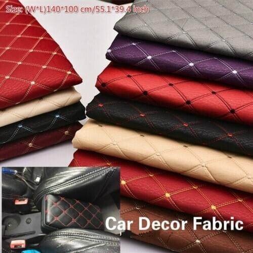 100*140cm Sponge Car Interior Roof Fabric Embroidered Plaid Fabric Car Seat Cushion Sofa Tarpaulin Furniture Material Upholstery