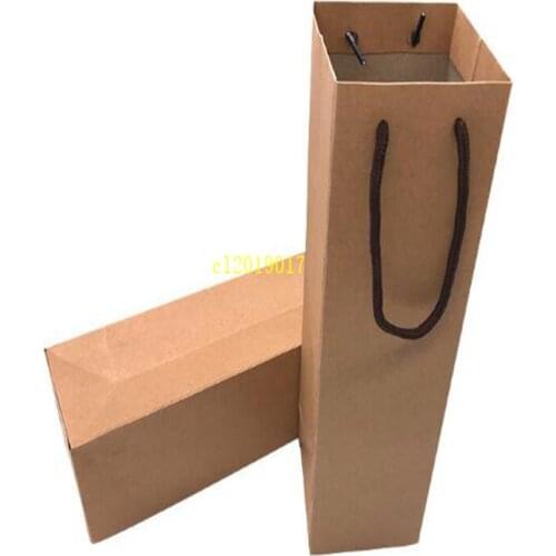 100pcs/lot Kraft Paper Bag Party Gift Packing Kraft Paper Wine Bottle Carrier Festival Daily Usage