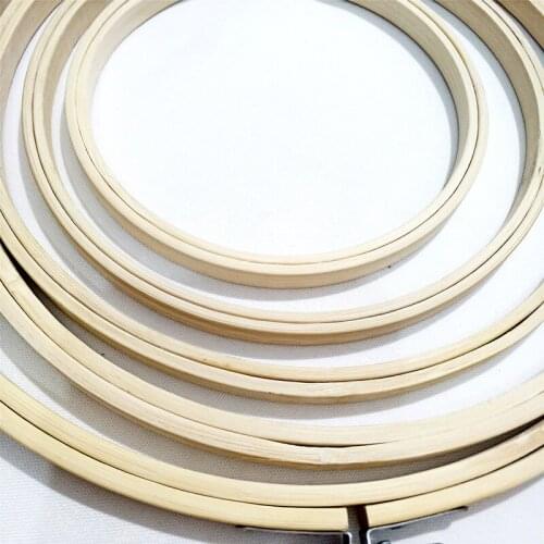 13-27cm Sewing Tool Round Wooden Embroidery Hoops Frame Set Bamboo Embroidery Hoop Rings for DIY Cross Stitch Needle Craft Tool