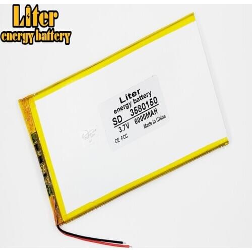 3.7V 1PCS large capacity polymer lithium battery 3580150 6000mAh handheld computer charging treasure general Tablet PC