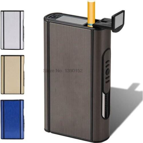 50pcs Portable Automatic Cigarette Case Aluminium Alloy Male Gadgets Ejection Holder Smoke Boxes