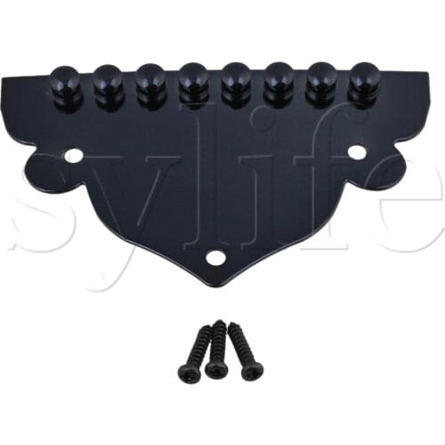 71x42mm Black 8 String Zinc Alloy Mandolin Tailpiece Replacement