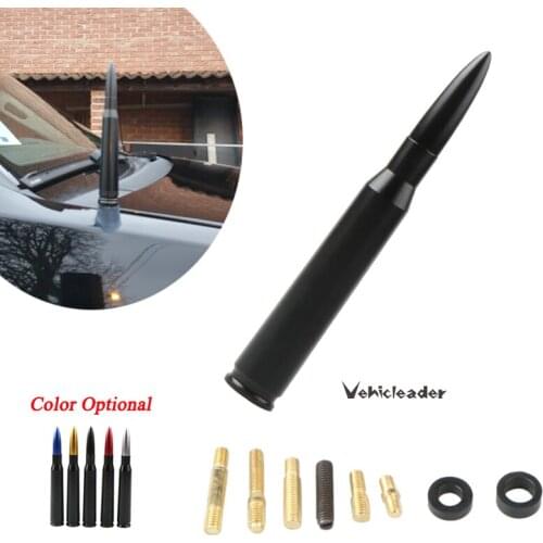 Car SUV Bullet Antenna Caliber Bullet Short Antenna Aluminum Car Modified Universal Bullet Antenna Kit