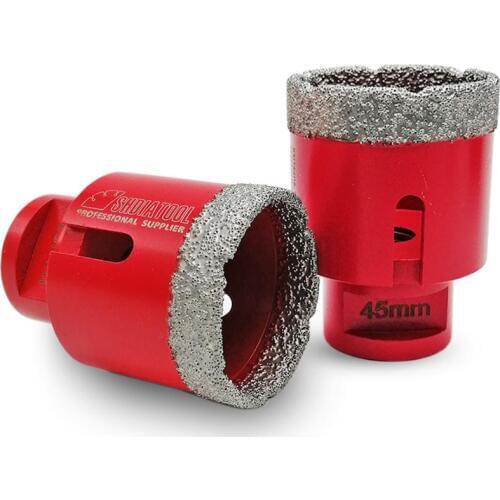 SHDIATOOL 2pcs Dia 45mm Vacuum Brazed Diamond Drilling Bits M14 Connection Drill Bit porcelain tile, marble diamond hole saw