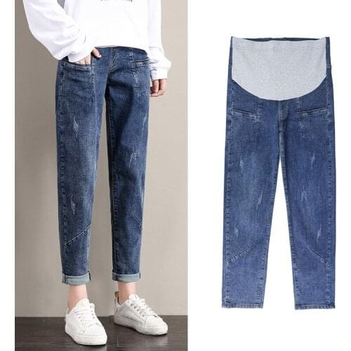 Maternity Jeans Autumn Harem Denim Pants For Pregnant Women Clothes Casual Loose Abdominal Pregnancy Jeans Maternity Clothing