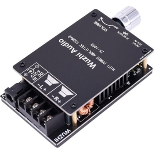 FFYY-ZK-1002 HIFI TPA3116 Bluetooth 5.0 High Power Digital Amplifier Stereo Board 100W+100W AMP Amplificador Audio Home Theater