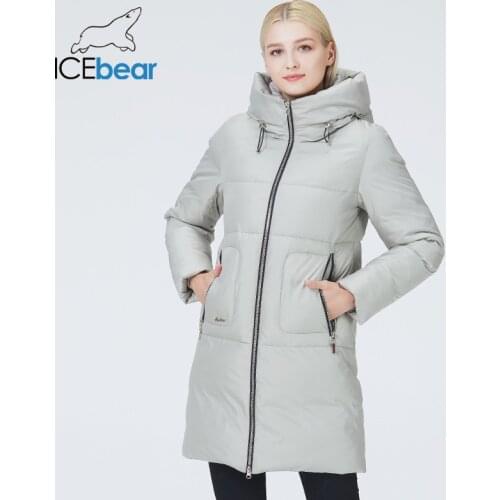 ICEbear 2021 winter womens apparel hooded female jacket warm and windproof womens brand clothing GWD21533I