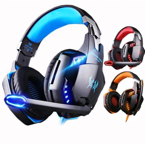Kotion EACH Stereo Gaming Headphones Best casque Deep Bass Game Earphone Headset with Mic LED Light for PC Computer Gamer PS4