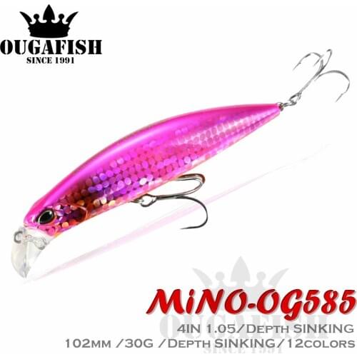 Mino Fishing Lure Sinking Whopper Bait Weights 30g/10.2cm Trolling Bass Fake Bait Tackle Bait Jerkbait Pesca Saltwater Lures