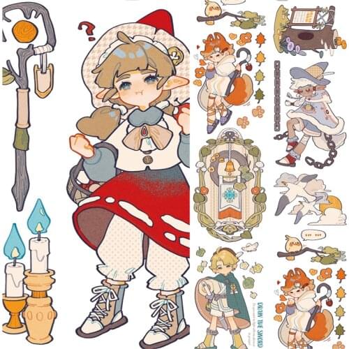 Happy Brave Village Girls PET Washi Tapes Bullet Journal Masking Tape Adhesive Tape DIY Scrapbooking Washi Stickers