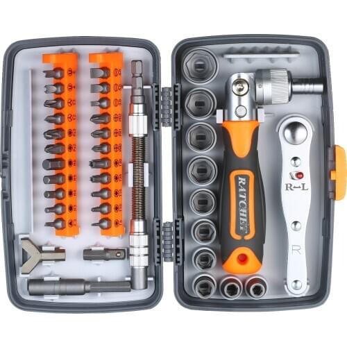 38pc Precision Ratchet Screwdriver Bit Set Magnetic Screwdrivers Kit Electronics Repair Tool Kit with Flexible Shaft Extension