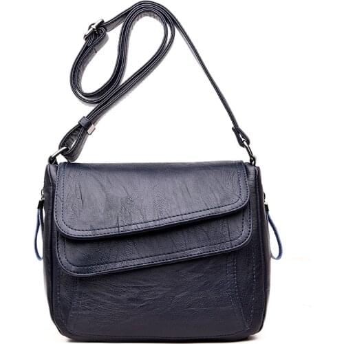 2021 New Leather Messenger Bag Luxury Handbags Designer High Quality Female Vintage Crossbody Bags For Women Flap Shoulder