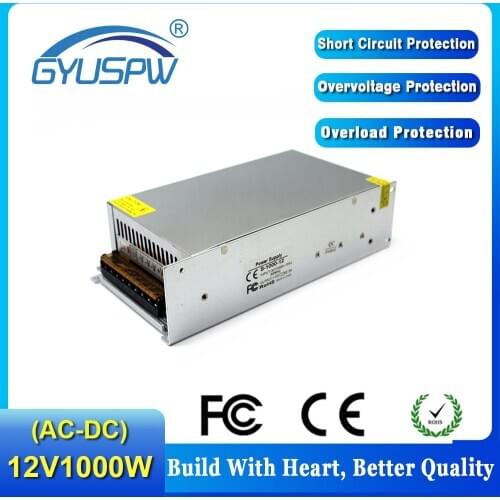 Single Output DC12V DC18V DC24V DC30V DC36V DC42V DC48V DC60V 1000W Lighting Transformer 220V 110V AC-DC SMPS For Light CNC CCTV