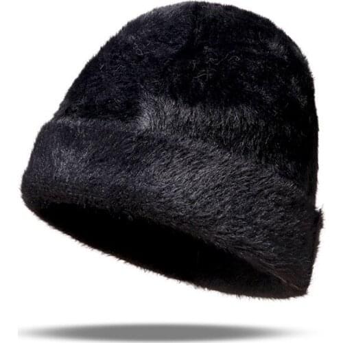 Autumn and winter spot dome cashmere blended knitted hat solid color double-sided hedging ear protection cold hat female warm ha