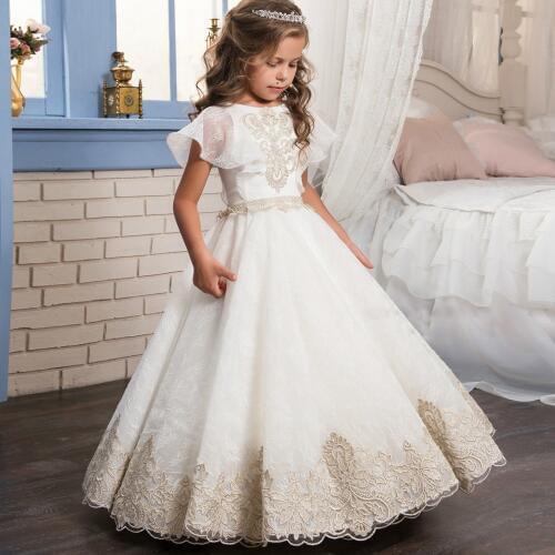 Girls First Communion Dresses For Girls Flower Girl Dress For Weddings Prom Dresses For kids Children Baby Elegant Costume
