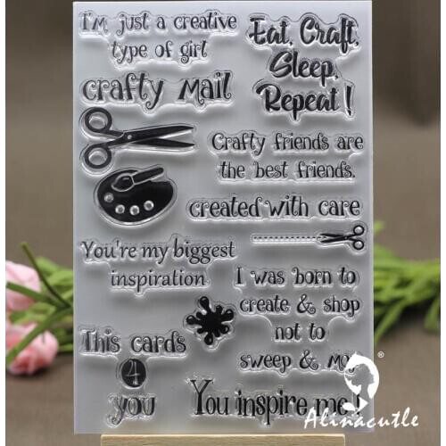 CLEAR STAMPS craft girl mail Scrapbooking Card paper craft silicon rubber roller transparent clear stamp