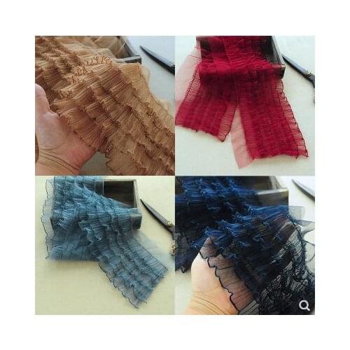 Five-layer Small Wave Lotus Leaf Lace Lolita Skirt Cuff Handmade DIY Decoration Dark Blue New Product