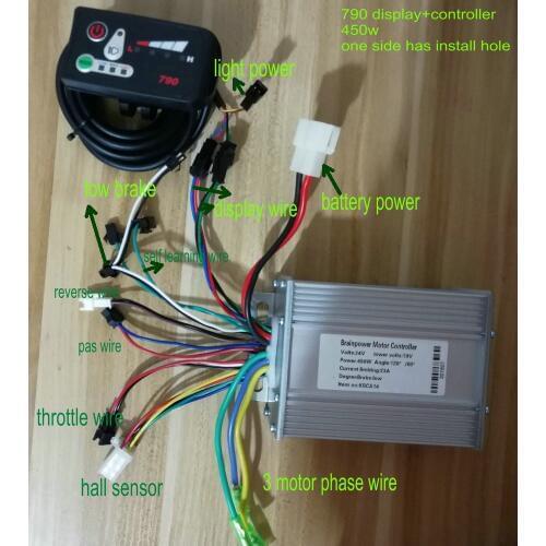 Speedometer led display790+controller 36v48v400w450w 500w600w control panel for electric scooter bicycle MTB Tricycle diy parts