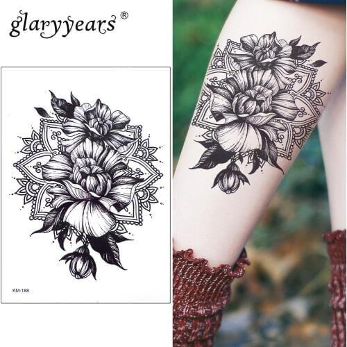 Glaryyears 15*21cm Temporary Tattoo Sticker Swell Fake Tatoo Blossom Flash Tatto Waterproof Small Body Art Men Women KM-188