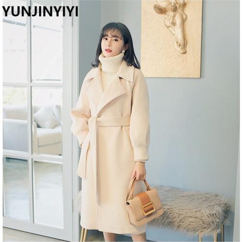 Женские шерстяные пальто YUNJINYIYI China At AliExpress