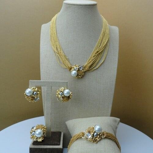 Yuminglai Rose Gold Color Dubai Jewelry Sets for Women African Luxury Jewelry Sets FHK6241