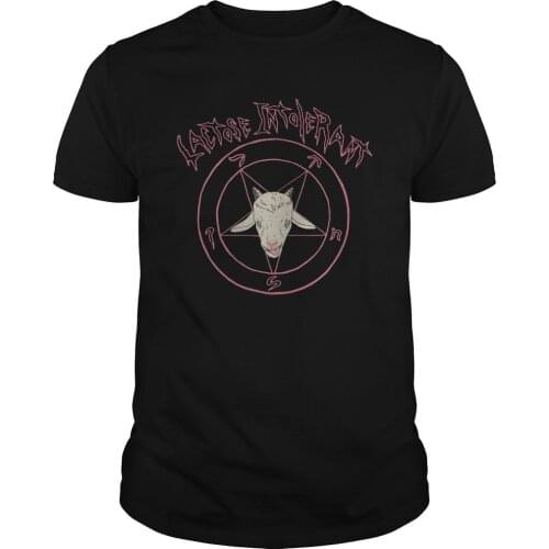 Funny Satan Magic Pentagram Goat Head Lactose Intolerant T-Shirt. Summer Cotton Short Sleeve O-Neck Mens T Shirt New S-3XL