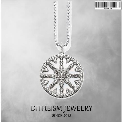 Link Chain Necklace White Wheel, 2018 New Fashion 925 Sterling Silver Jewelry Asia Ethnic Gift For Men Women Boy Girls