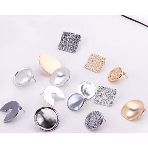 10pcs Korean Earrings Metal Earrings For Women Alloy Geometric Earrings Fashion Diy Handmade Jewelry Accessories Wholesal