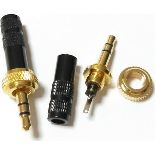 100Pcs Mini 3.5mm Screw Lock Stereo Jack Plug Gold Plated Soldering New