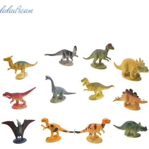 12pcs/lot Simulation Dinosaurs Animal Figure Collectible Toys Plastic PVC Material Model Toy for Kids