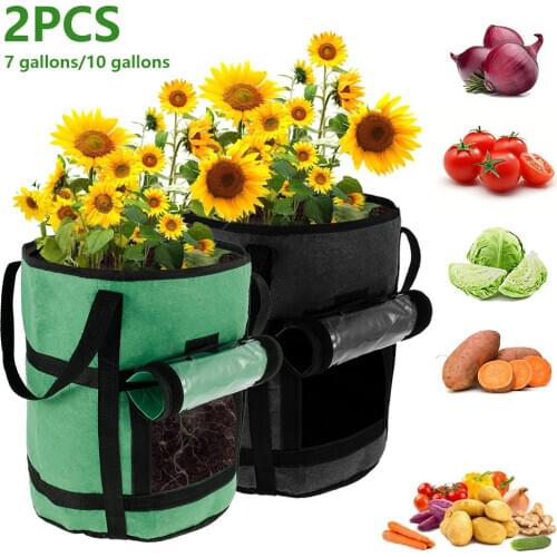 2pcs Plant Grow Bags home garden Potato pot greenhouse Vegetable Growing Bags Moisturizing Vertical Garden Bag tools grow bags