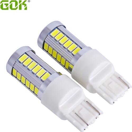 2 x Super bright W21W T20 led 7440 7443 33SMD 5630 5730 LED Car Turn signal lights Parking Backup Lamp reverse Light white DC12V