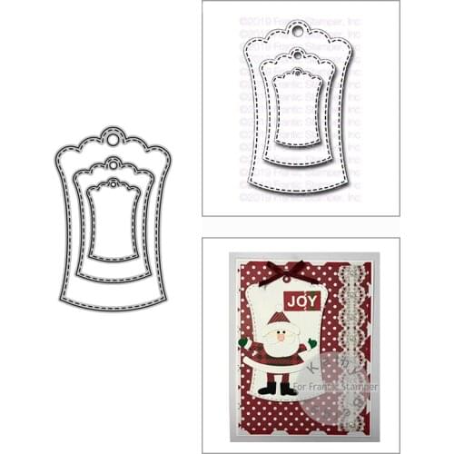 2021 New Hourglass Scalloped Tags Metal Cutting Dies for DIY Scrapbooking Decor and Card Making Paper Craft Embossing No Stamps