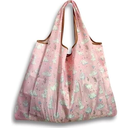 25PCS / LOT Women Shopping Bag Cartoon Folding Portable Tote Bag Waterproof Large Capacity Supermarket Storage Bag