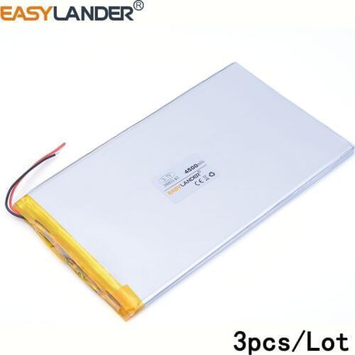 3pcs /Lot 5400mah 3880140 lithium Li ion polymer rechargeable battery bateria li-ion para v88 v971 m9 pipo, tablet pc E-book