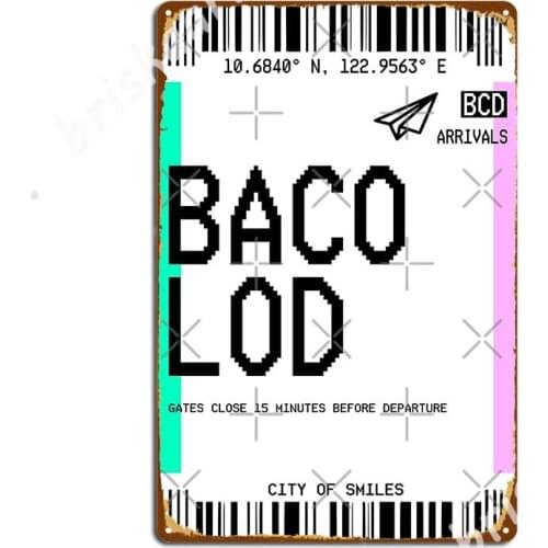 Bacolod Plane Ticket Filipino Metal Signs Club Party Printing Mural Plaques Tin sign Posters